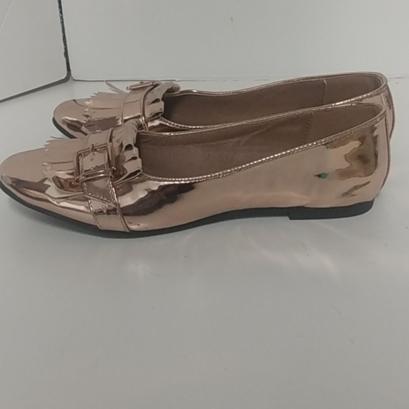 Justfabulous women's size 8 rose gold mirror like finish slip-on shoes - Picture 5 of 8